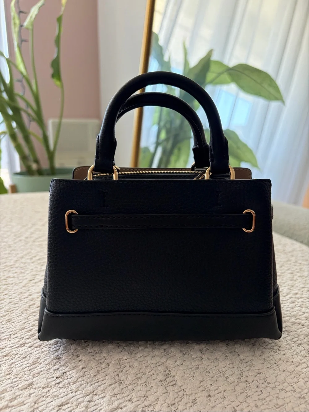 Michael Kors Reed Small Pebbled Leather Satchel with Gold Hardware